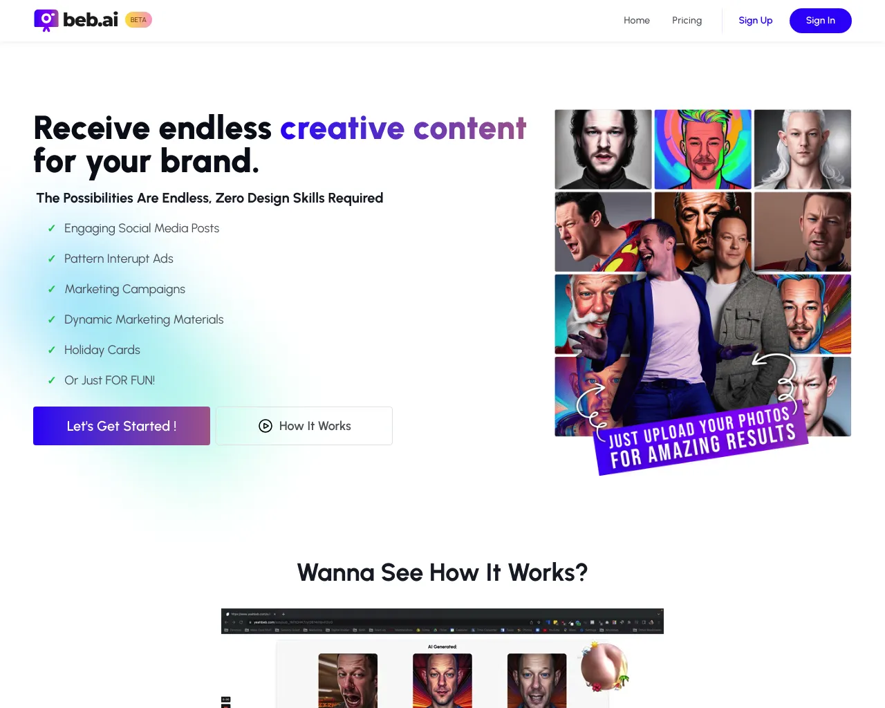 Beb.Ai - Receive endless creative content for your brand