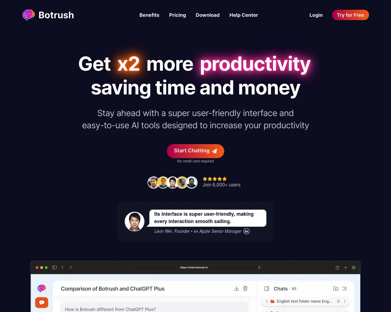 Explore AI with intuitive, personalized Botrush chats