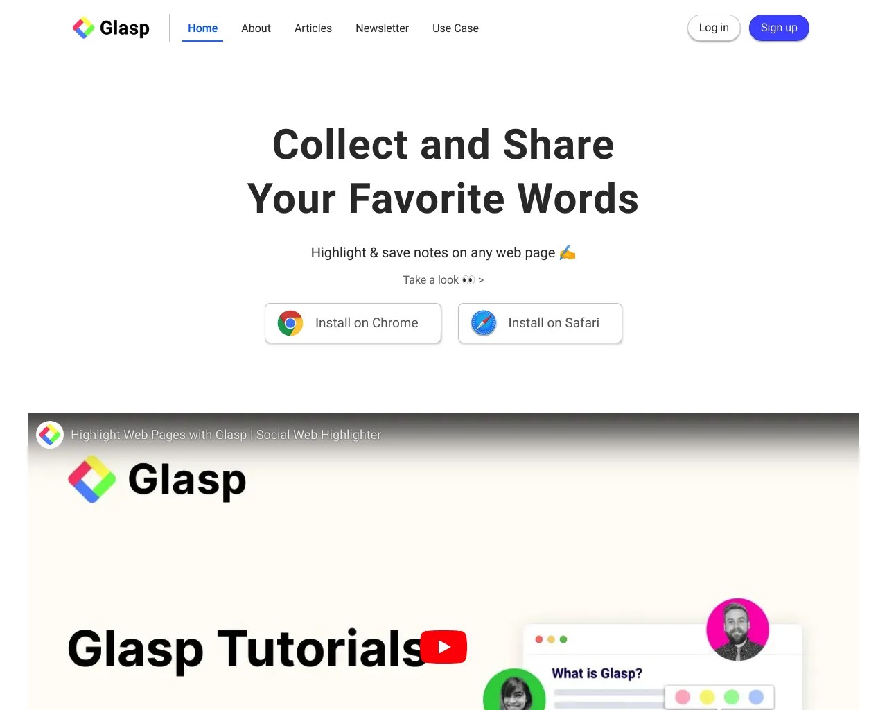 Glasp: Collect and Share Your Favorite Words