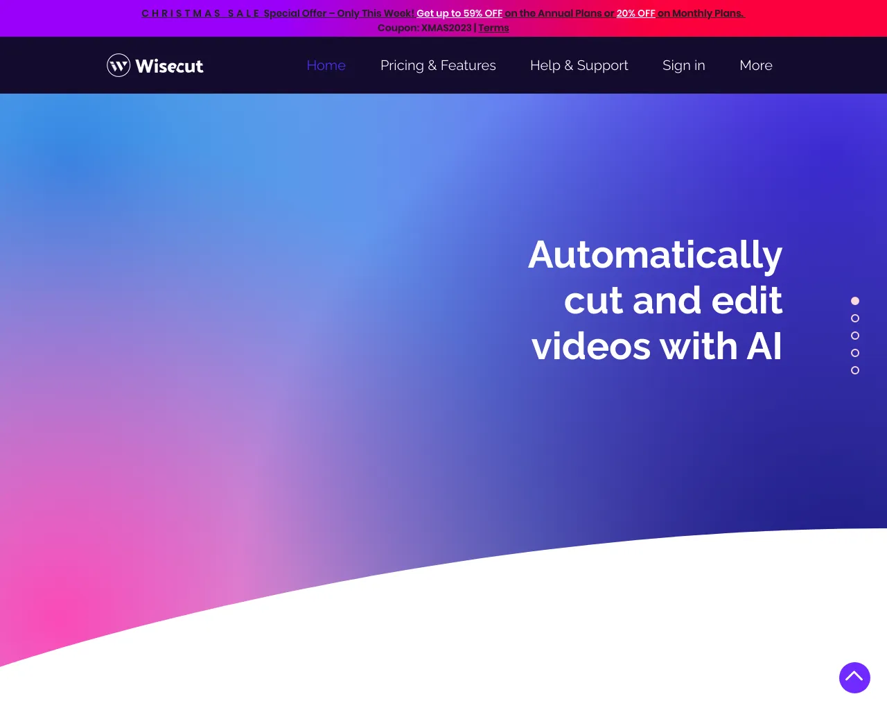 Wisecut - Automatically cut and edit videos with AI