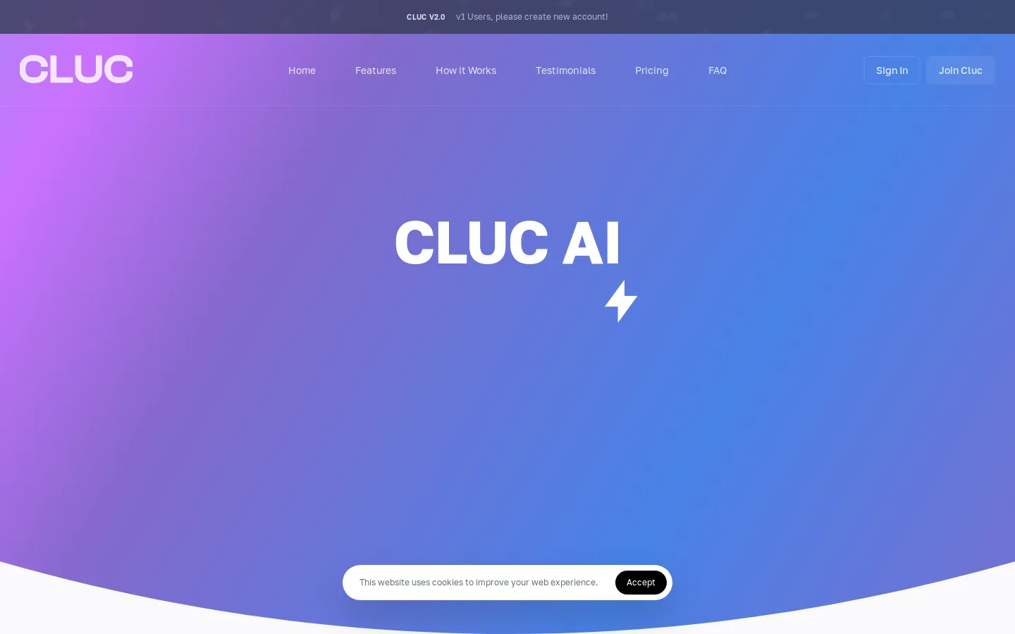 Get Professional Al Content with Cluc.io - Join for Free! 60+ templates, 10x faster writing, multiple languages.