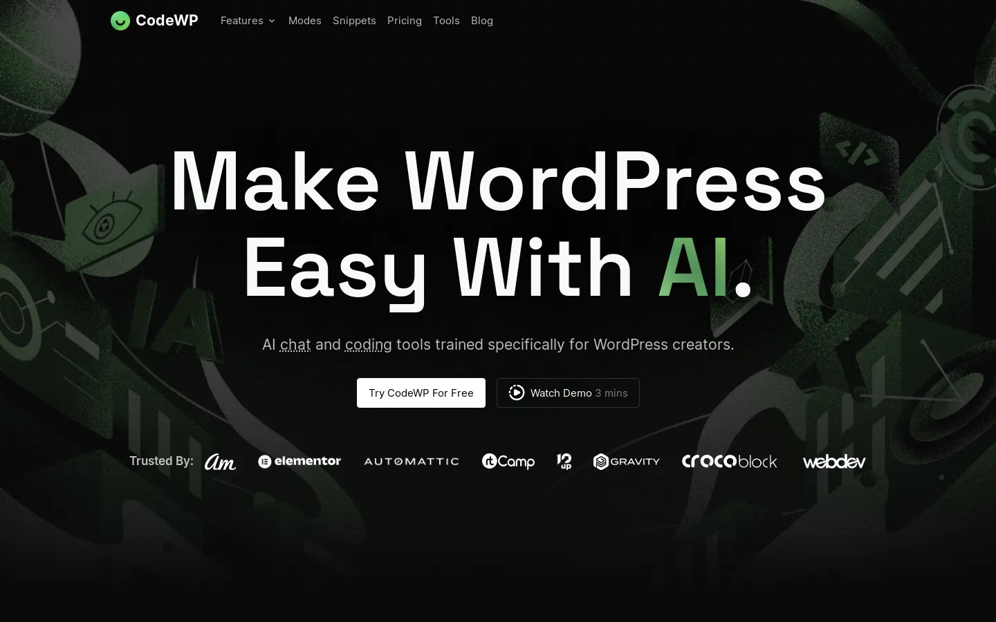 CodeWP - AI Tools for WordPress Creators
