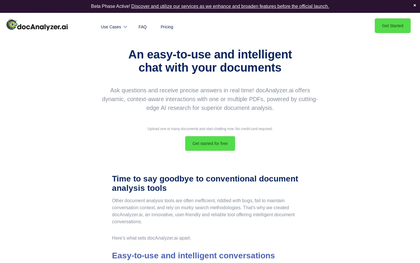 docAnalyzer.ai | Intelligent Document Conversations