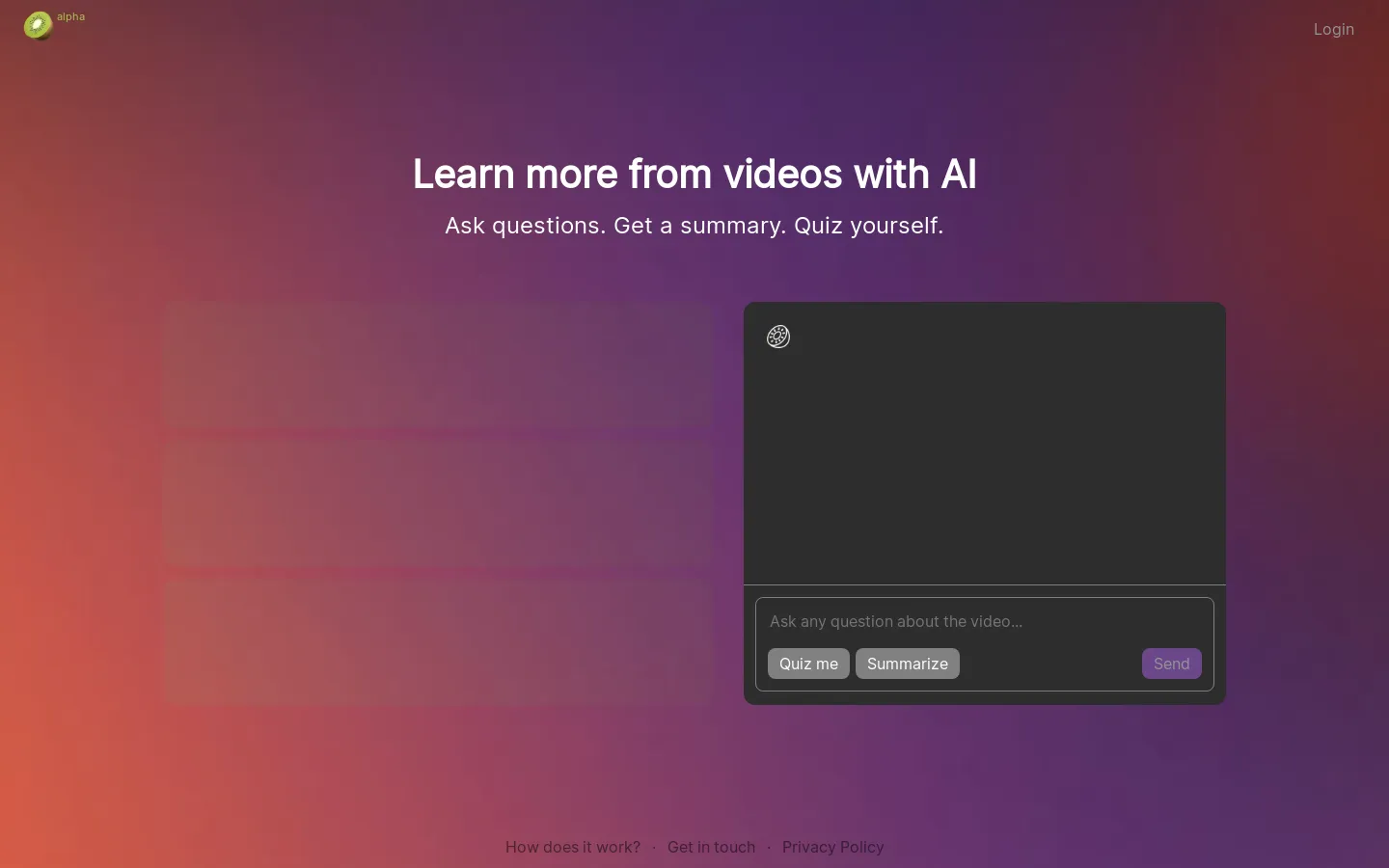 Kiwi Video - Learn from Videos with AI