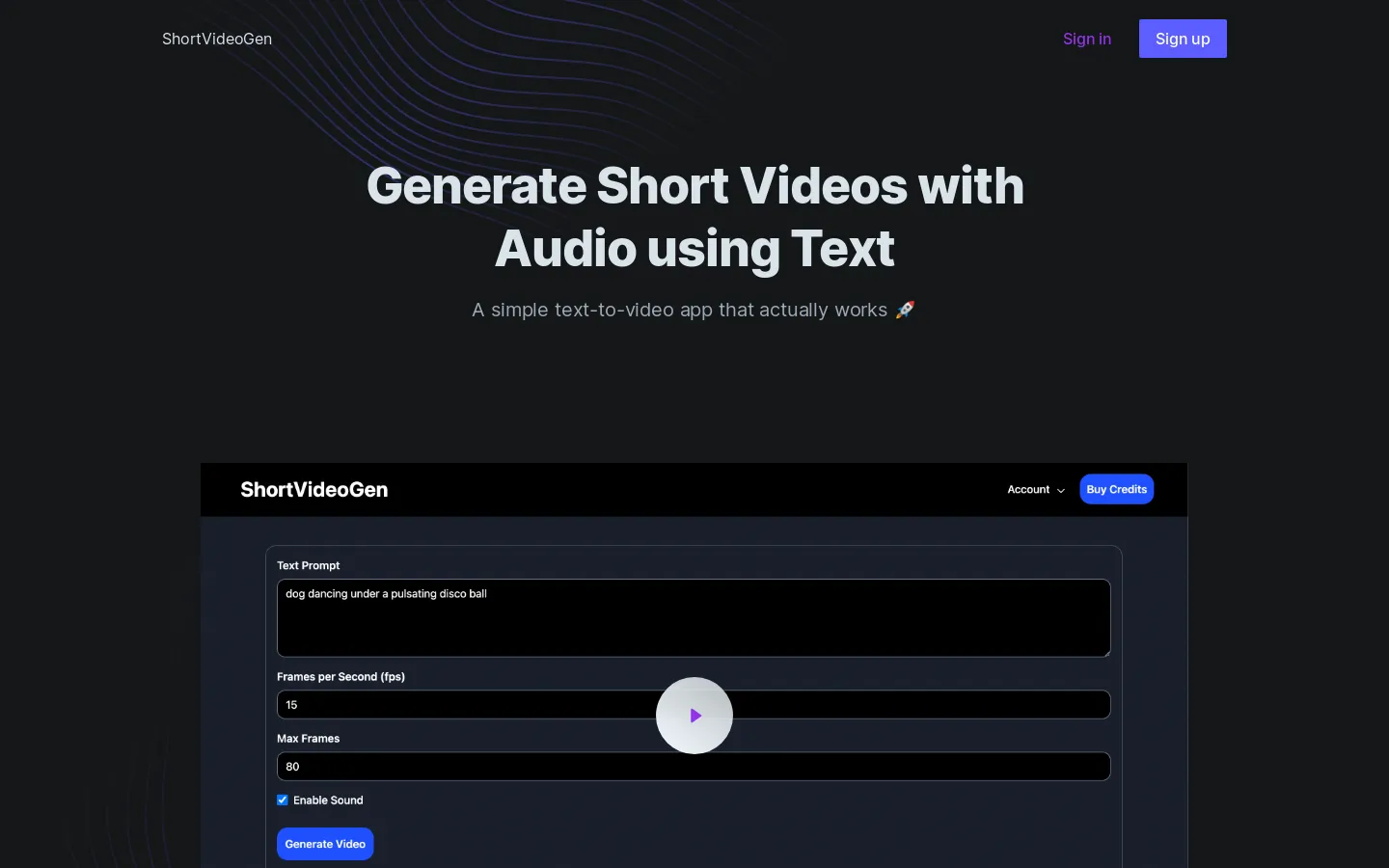 ShortVideoGen - Create Short Videos with Audio using Text