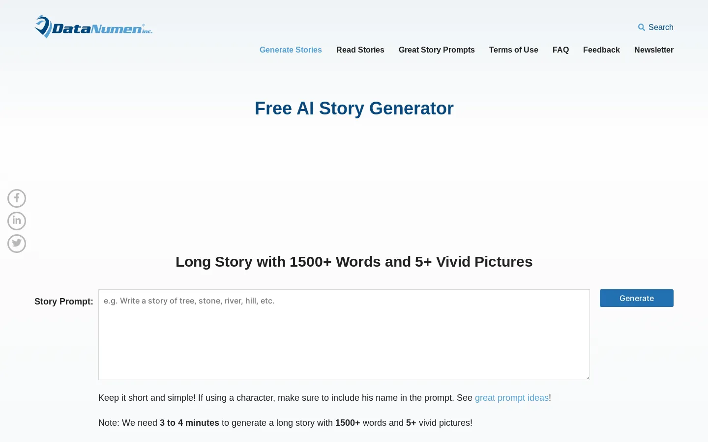 AI Story Generator (Free, No Signup & Unlimited)