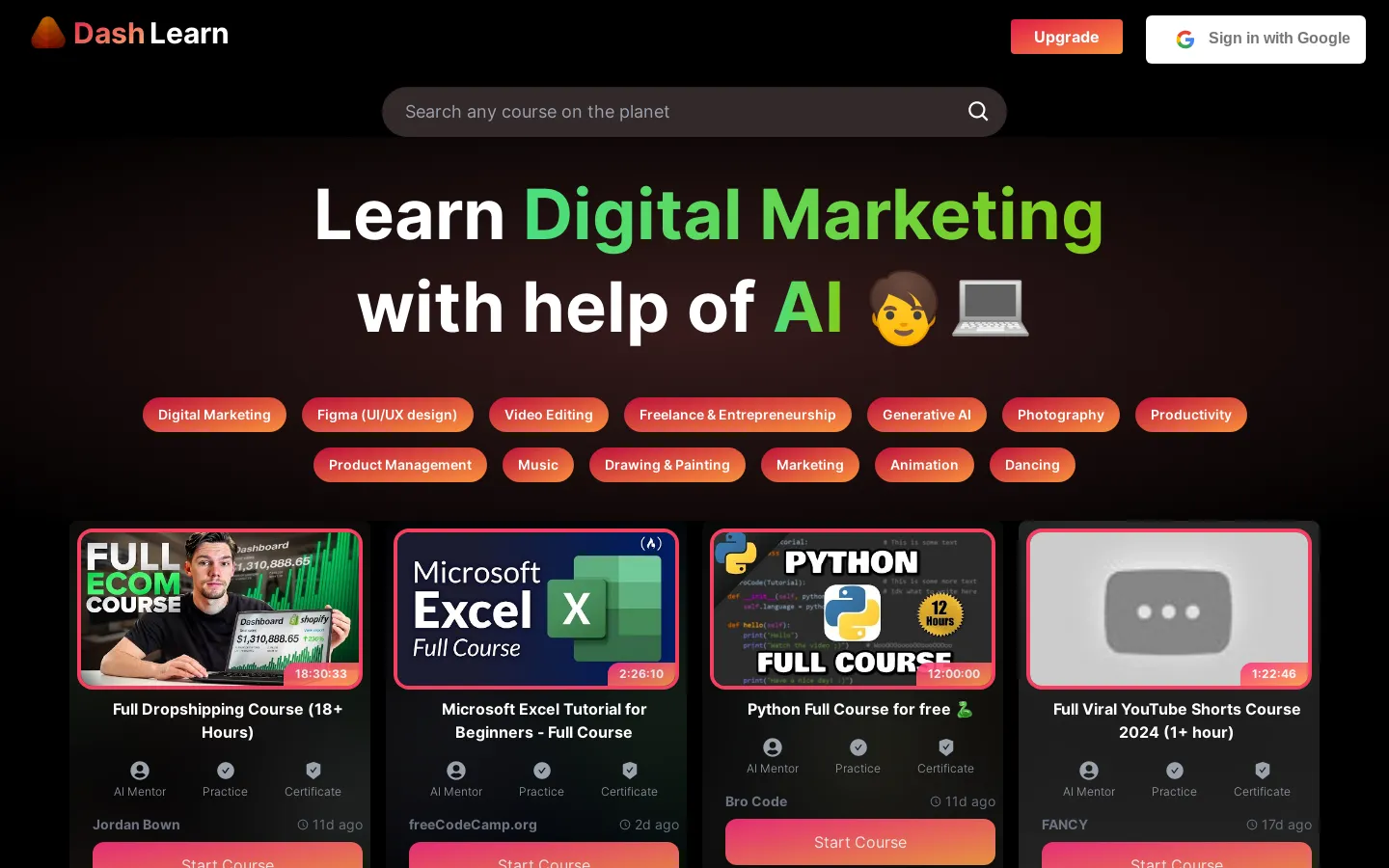 DashLearn - Supercharge Your Learning with AI-Powered YouTube Courses