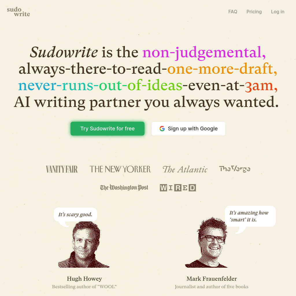 Sudowrite - Best AI Writing Partner for Fiction