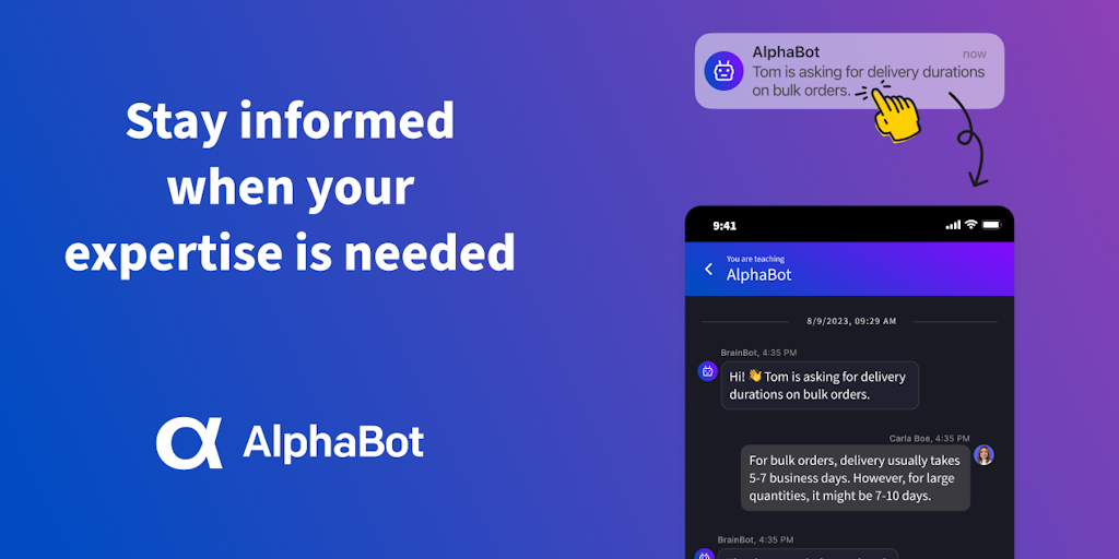 AlphaBot  - The first AI bot syncing with human expertise in real time