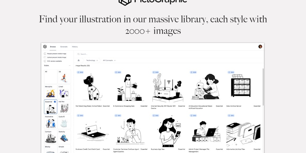 PictoGraphic - AI generated illustration library