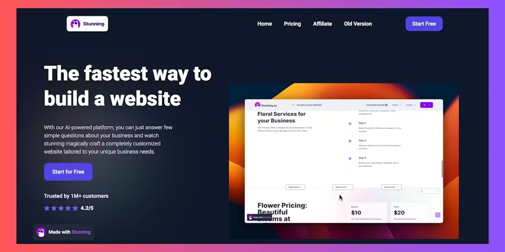 Stunning - The fastest way to build a website using AI