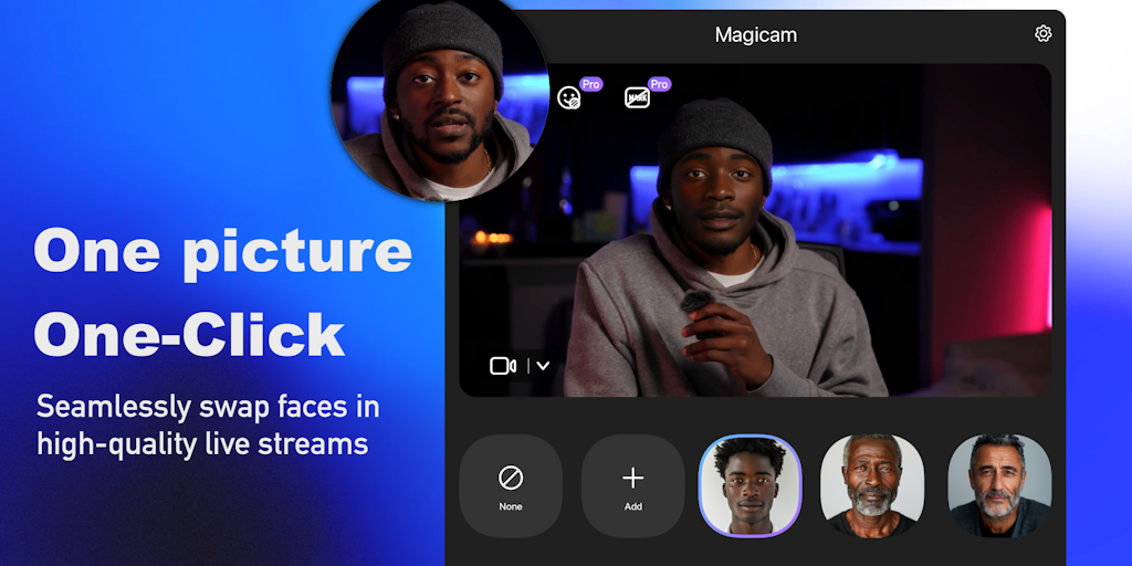 Magicam - Real time face swapping for any stream or meeting