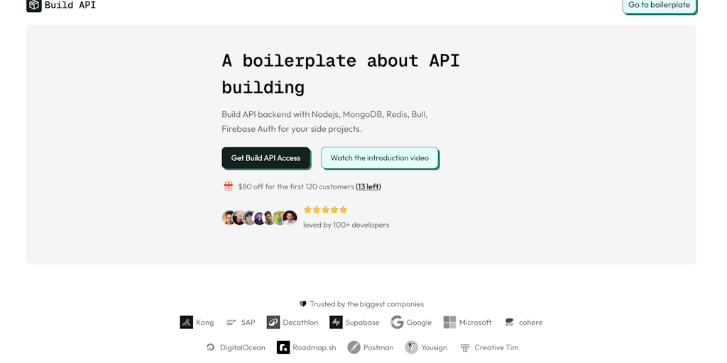 Build API - A boilerplate about API building