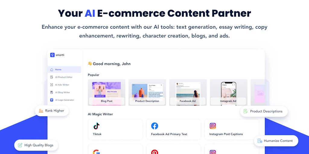Smartli - Simplify e-commerce content creation with AI
