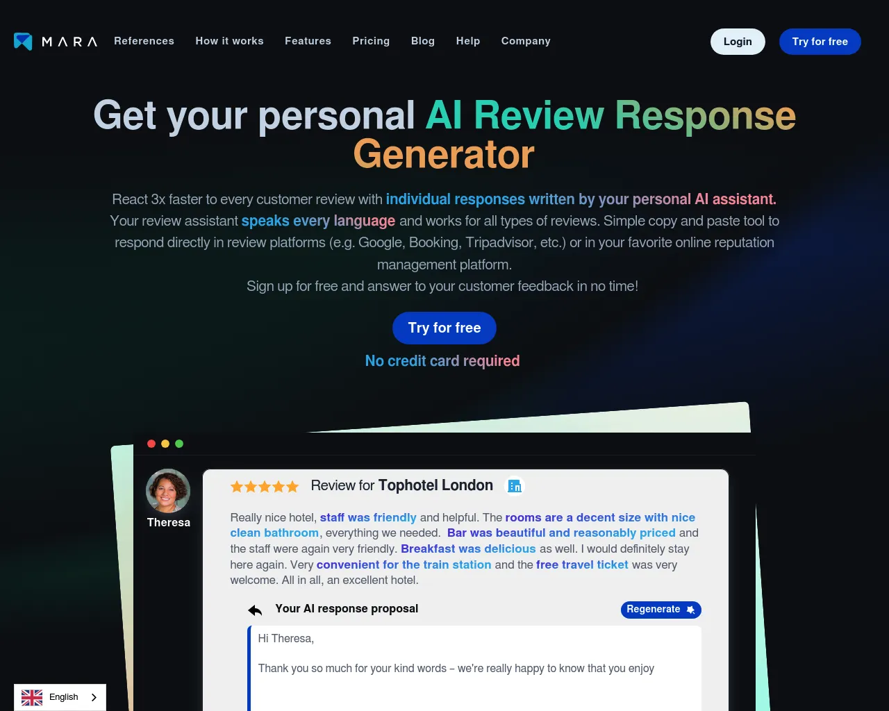 MARA AI Review Management: Respond to reviews in no time