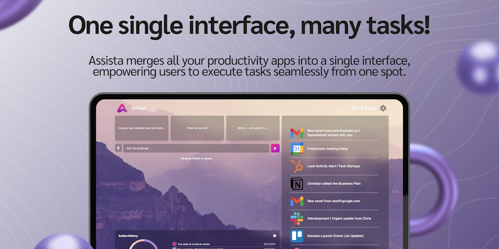 Assista AI - A central nervous system for all your productivity apps