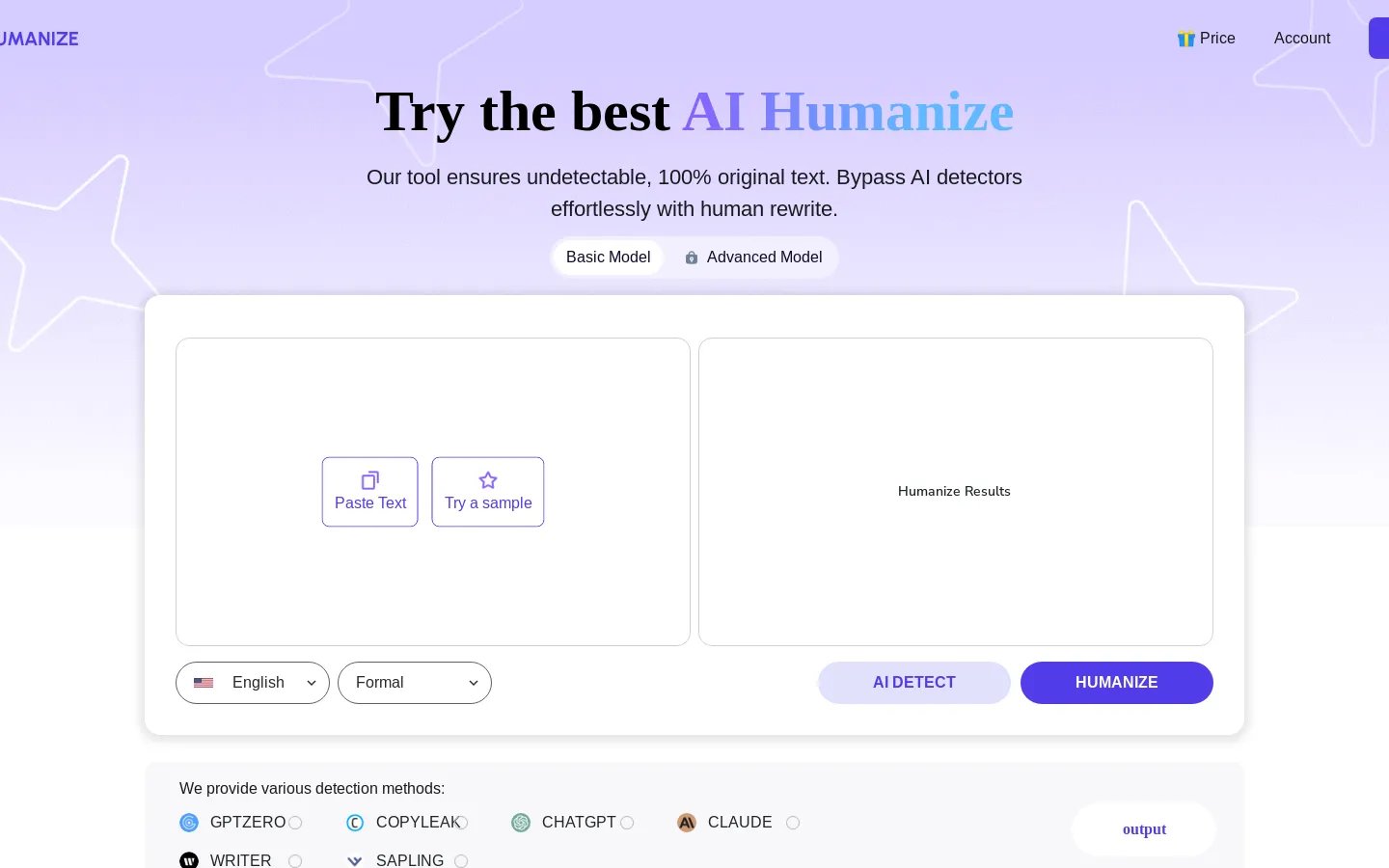 Herramienta de Texto AI Humanize Gratis y Humanizador AI Online