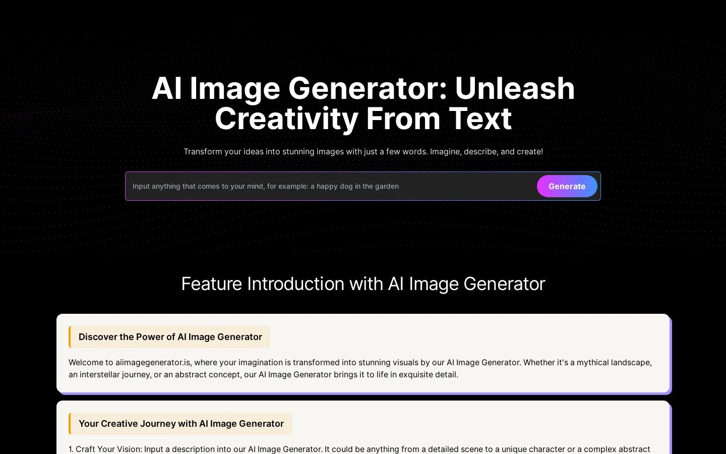 Unleash Creativity with AI Image Generator | aiimagegenerator.is