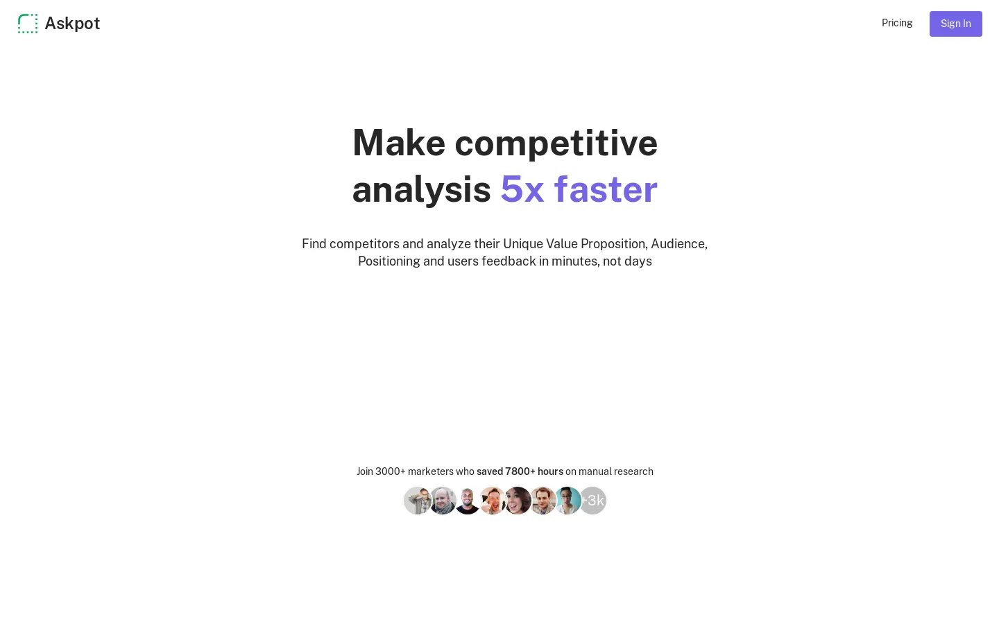 Askpot: Analyze Competitors with Ease - 3000+ Marketers Saved 7800+ Hours