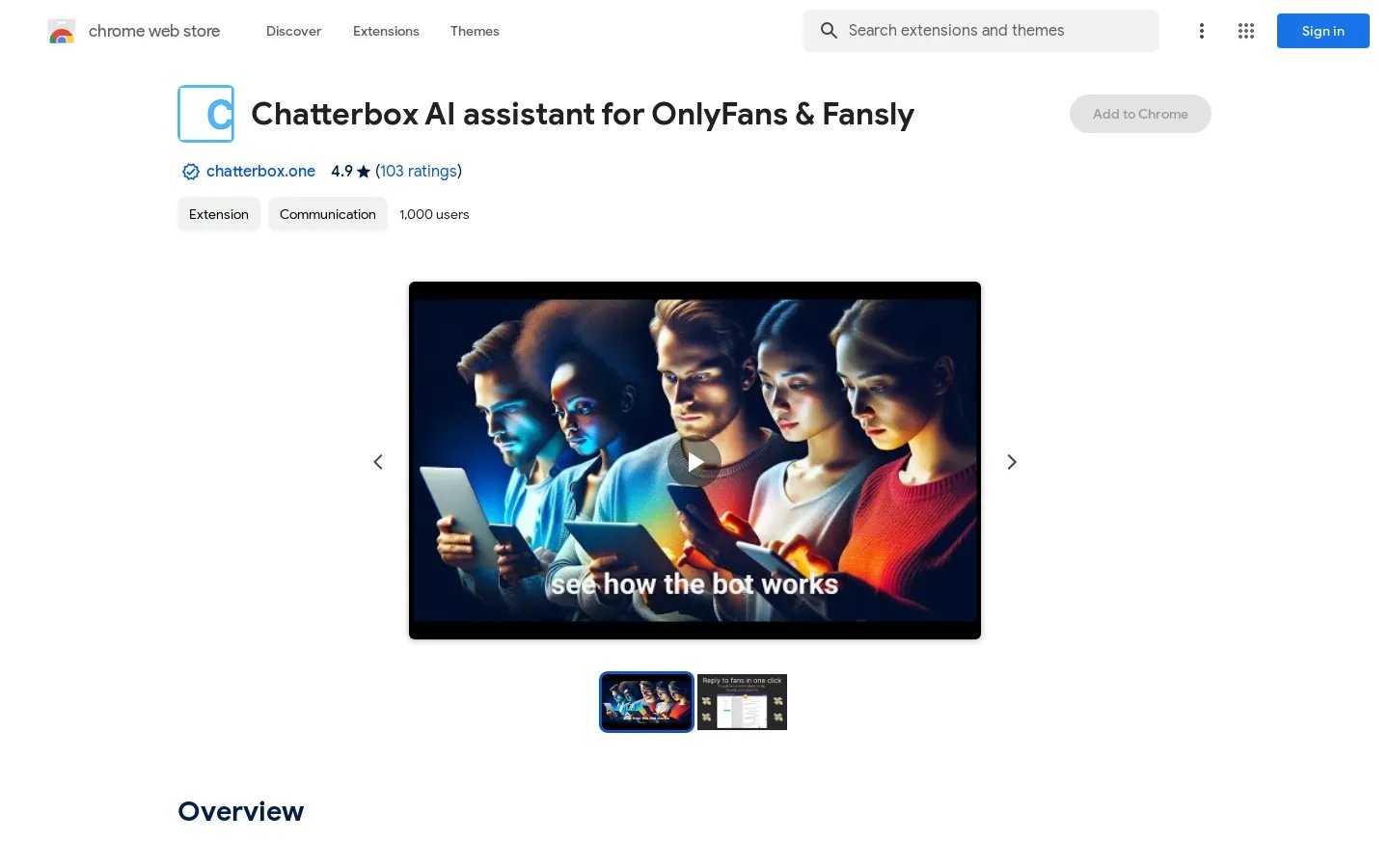 Chatterbox AI Assistant for OnlyFans & Fansly - Chrome Web Store