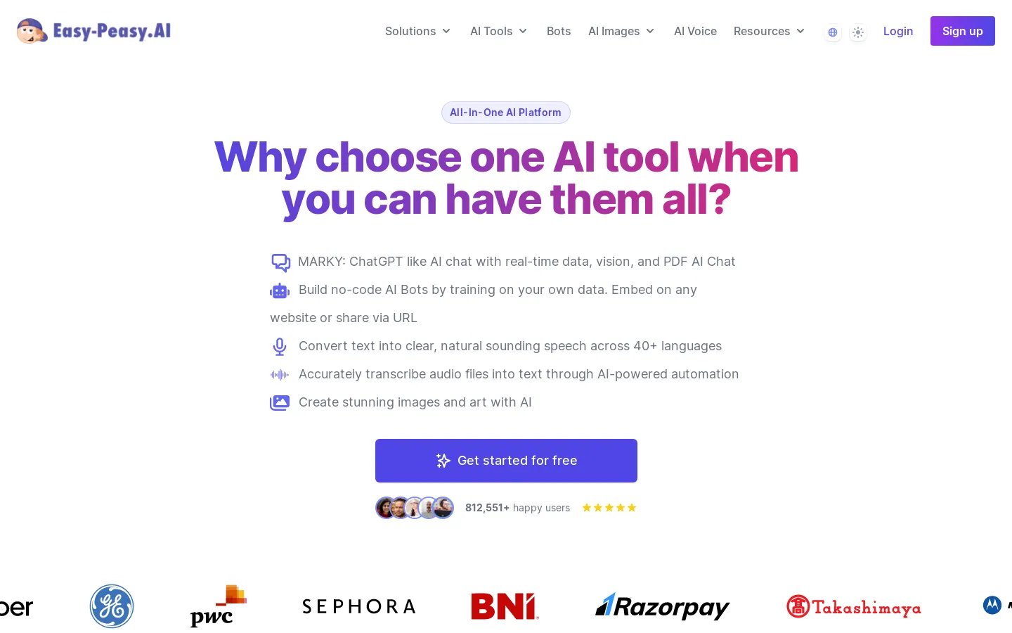 Easy-Peasy.AI | 最佳 AI 寫作工具、內容產生器和文案助手