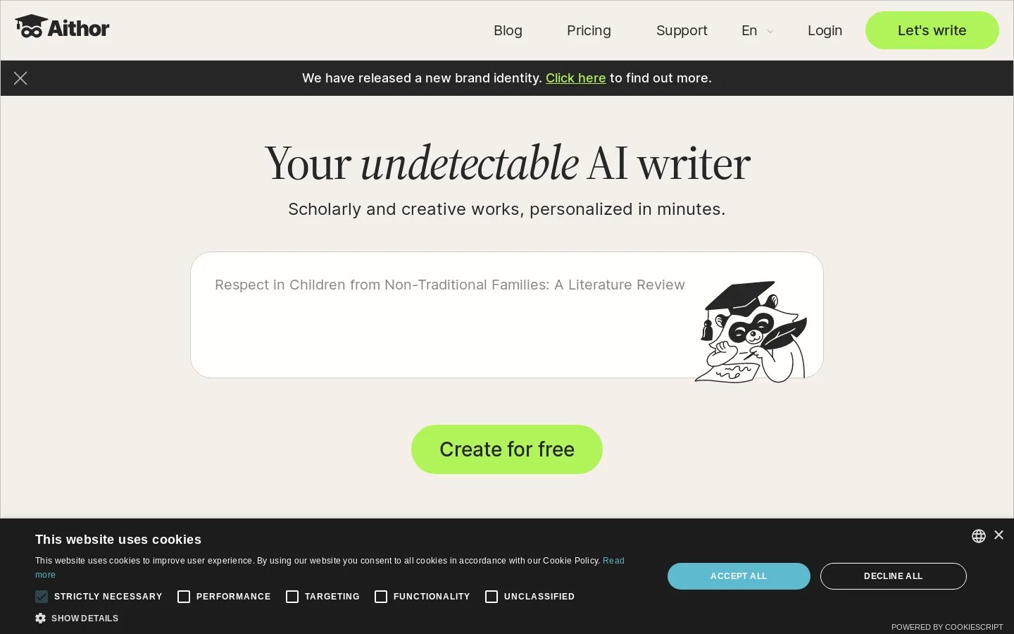 Aithor: AI Essay Writing Generator | Create High-Quality Essays Effortlessly