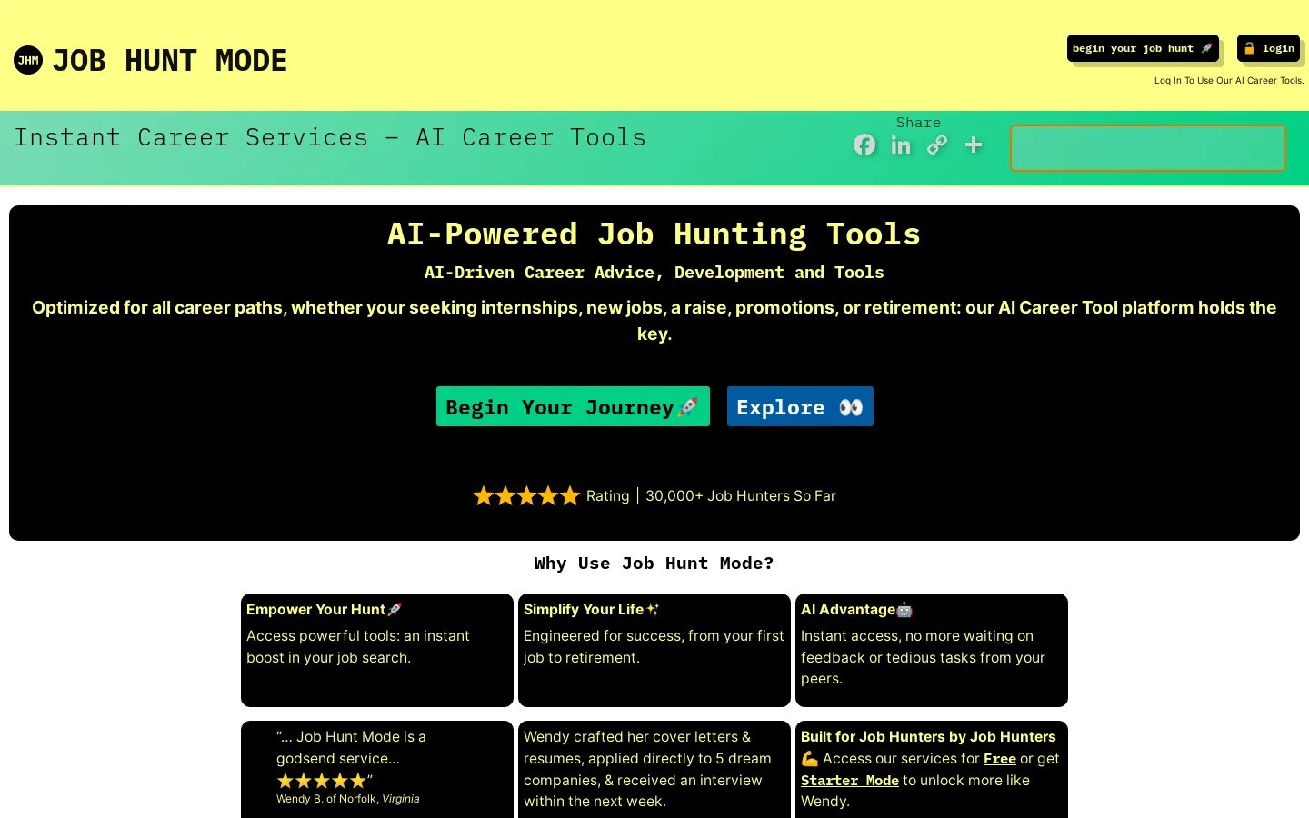 JobHuntMode - AI Career Tools - Instant Career Services