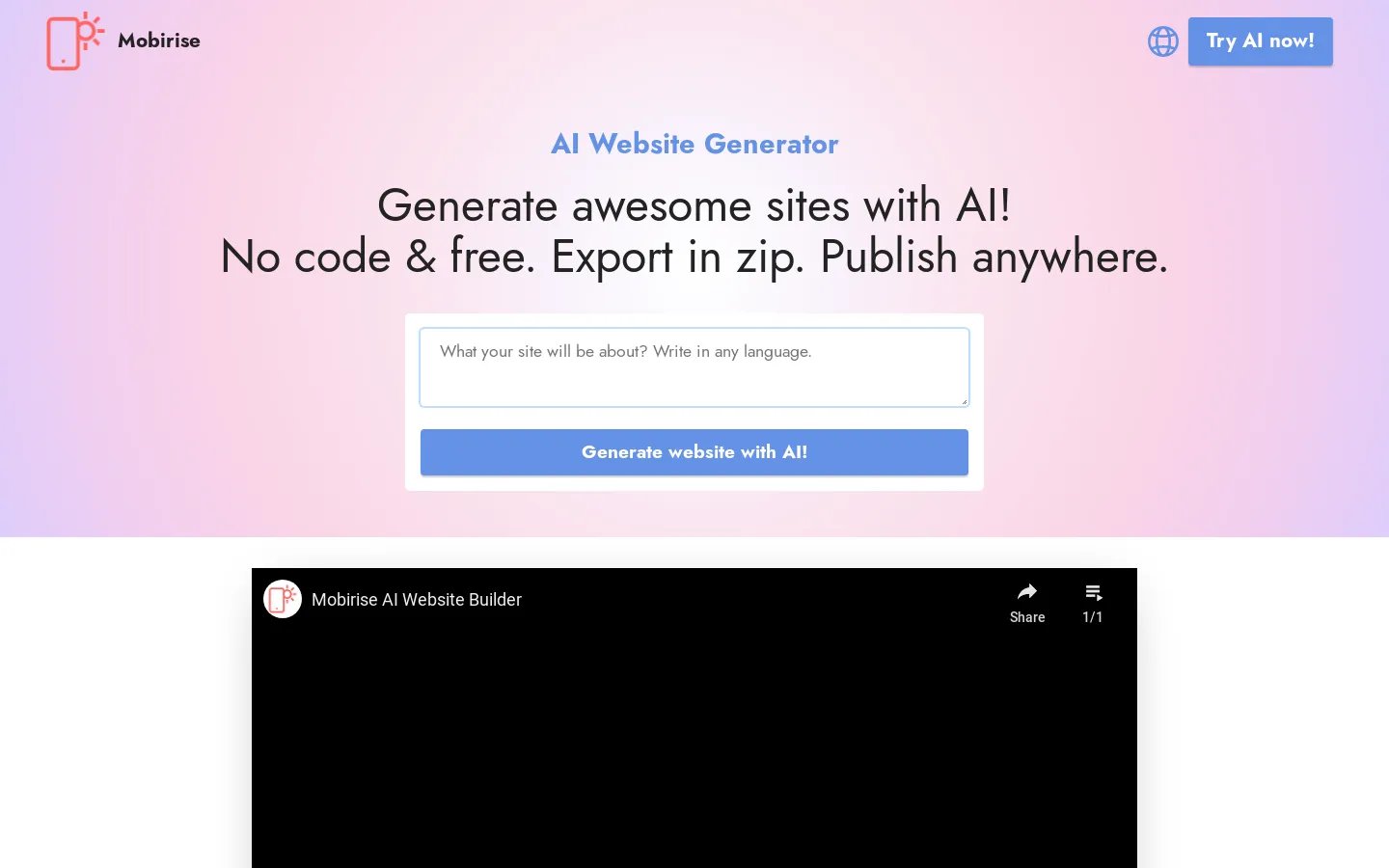 AI Website Generator - Create Stunning Websites with AI