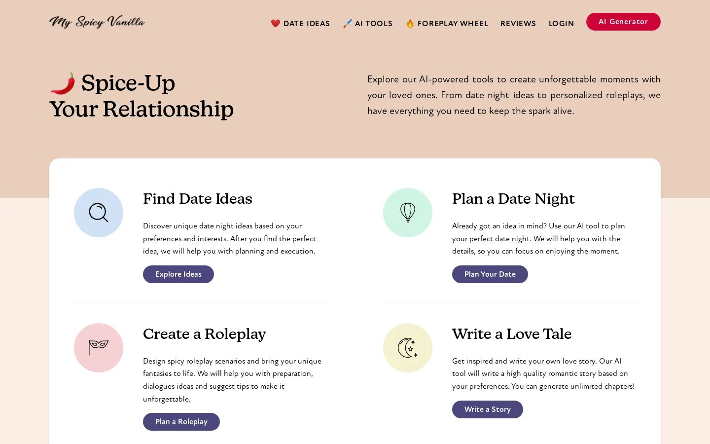 Spice Up Your Relationship with My Spicy Vanilla | AI Date Idea Generator