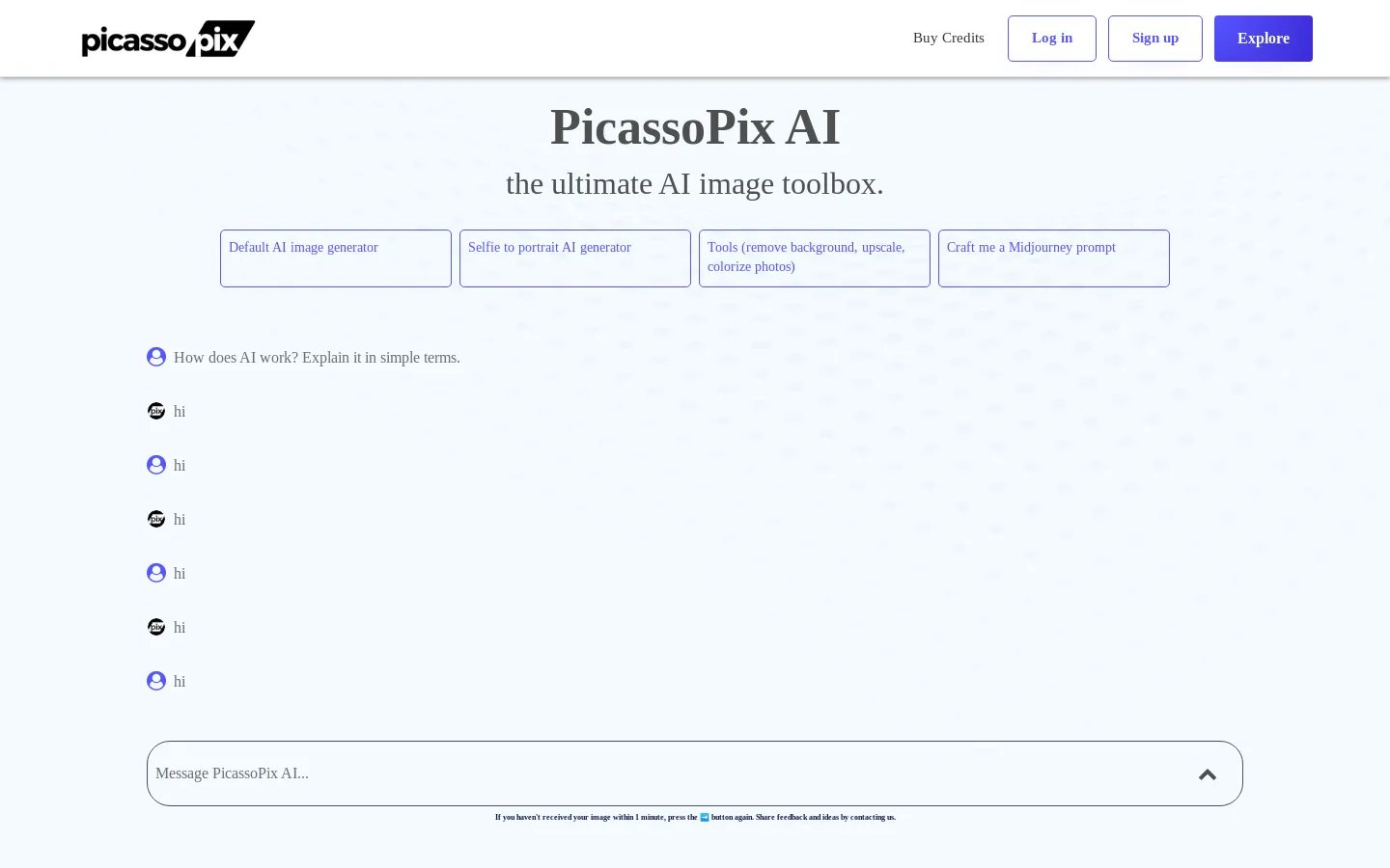 PicassoPix | AI 画像ツール - イメージの生成、編集、アップスケール