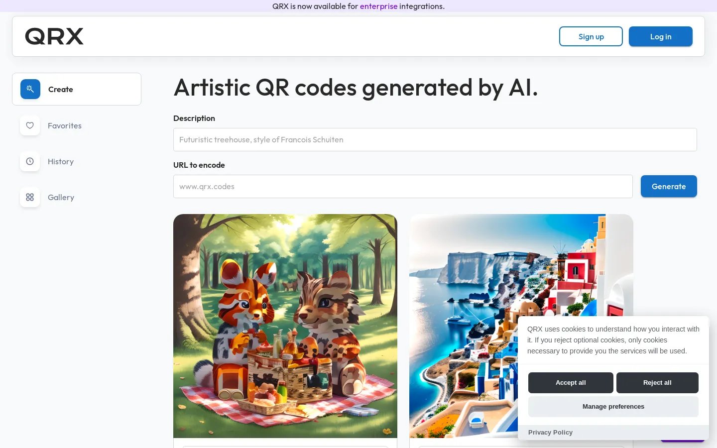 QRX Codes - Artistic QR Code Generator