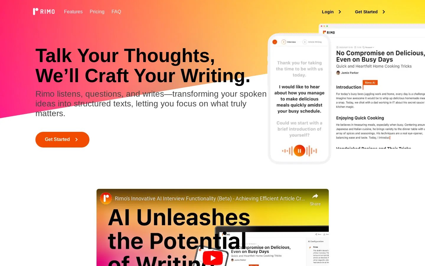 Human-Centered AI Writer | Rimo - Turn Spoken Words into Articles