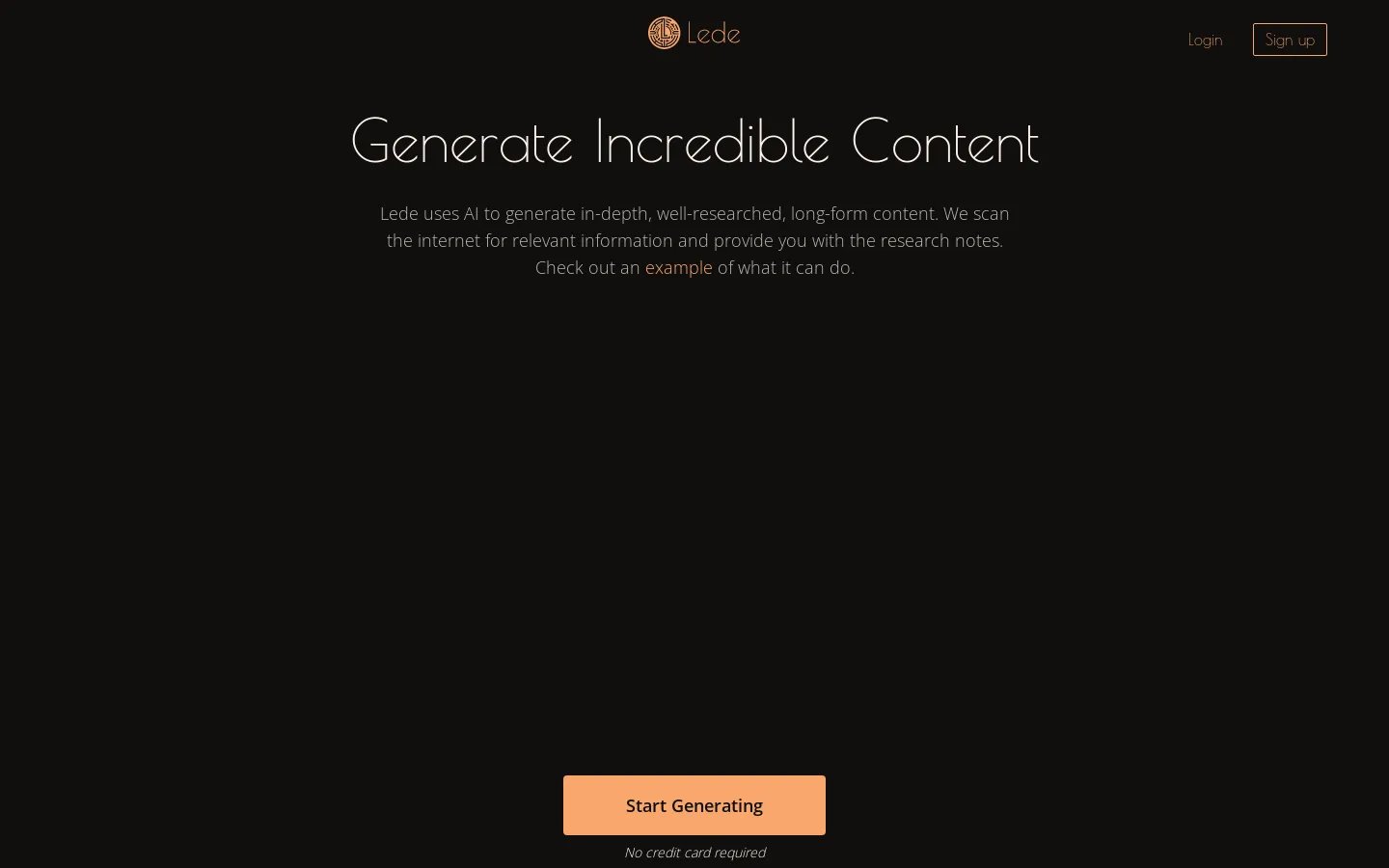 Lede AI Content Generator | Generate Well-Researched Long-Form Content