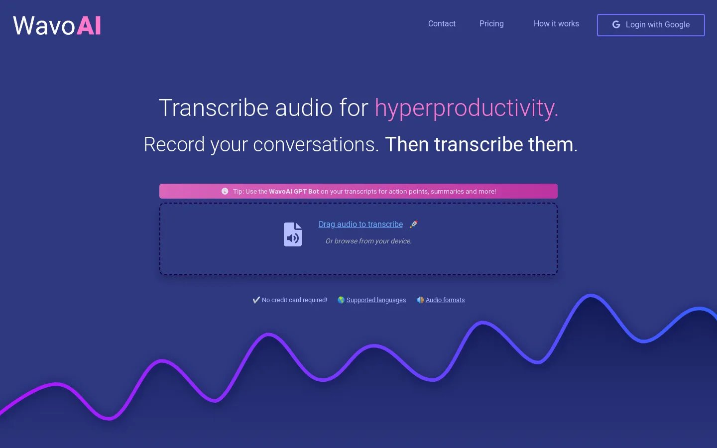 WavoAI - AI-Powered transcripts & Interactive Summarization