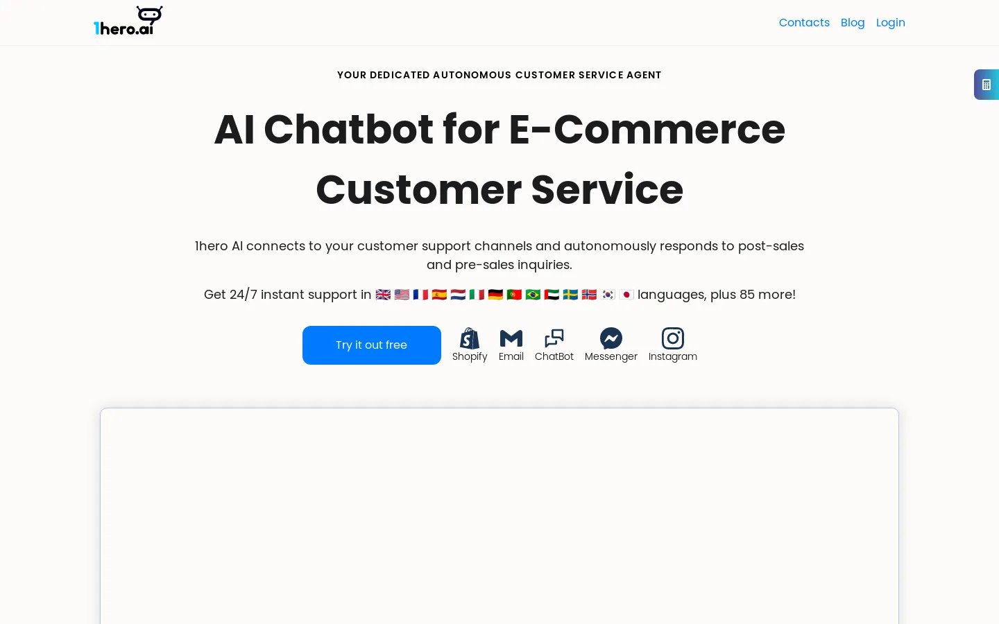 1hero.ai | Your Dedicated Autonomous Customer Service Agent