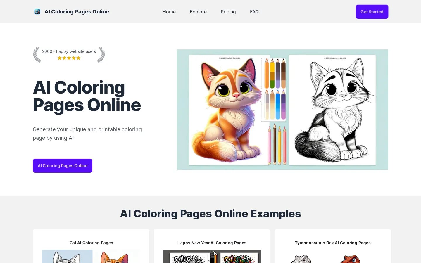 AI Coloring Pages Online: Gerar páginas para colorir com IA