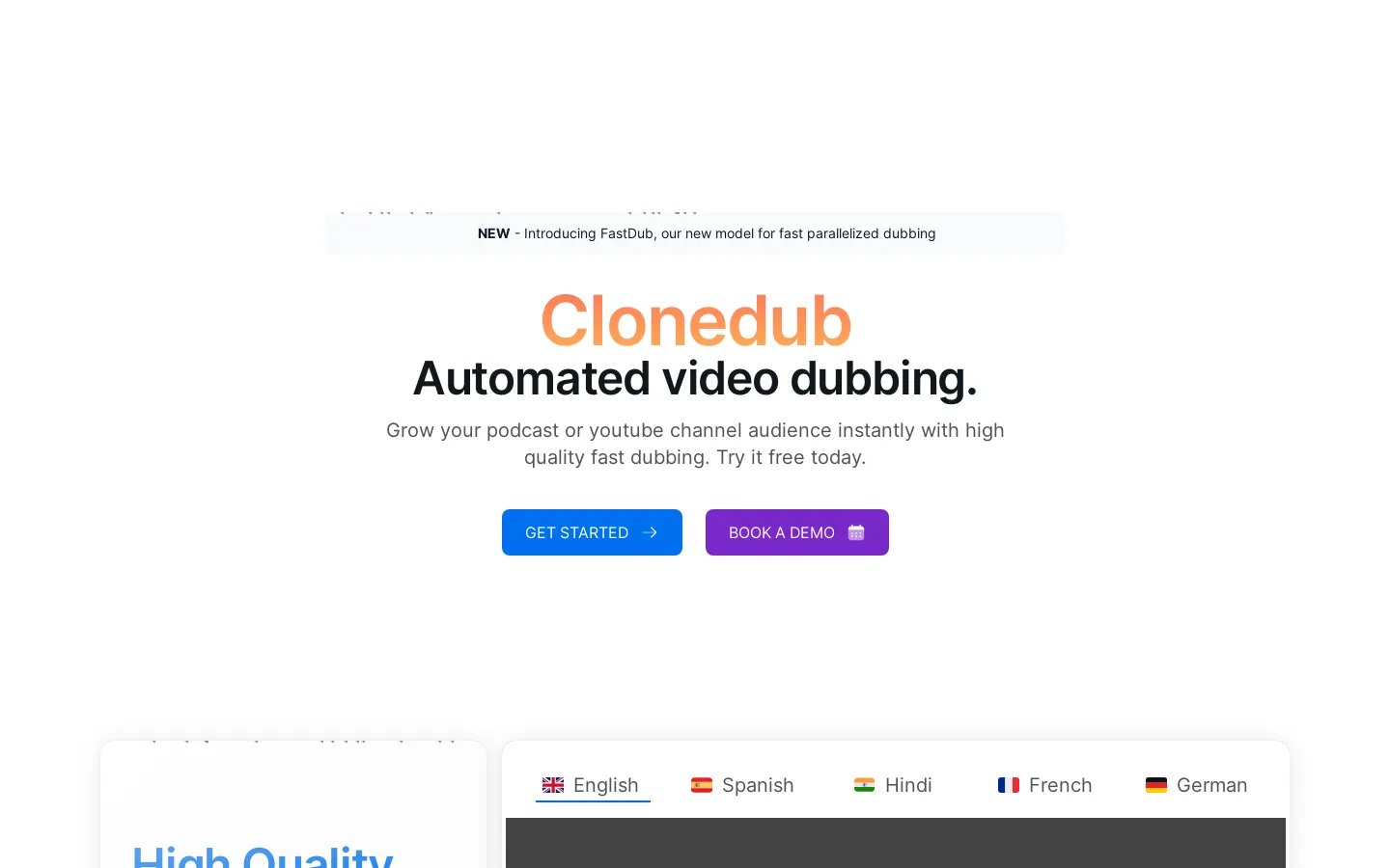 CloneDub: 動画吹き替えプラットフォーム | プロ品質の吹き替えを簡単作成