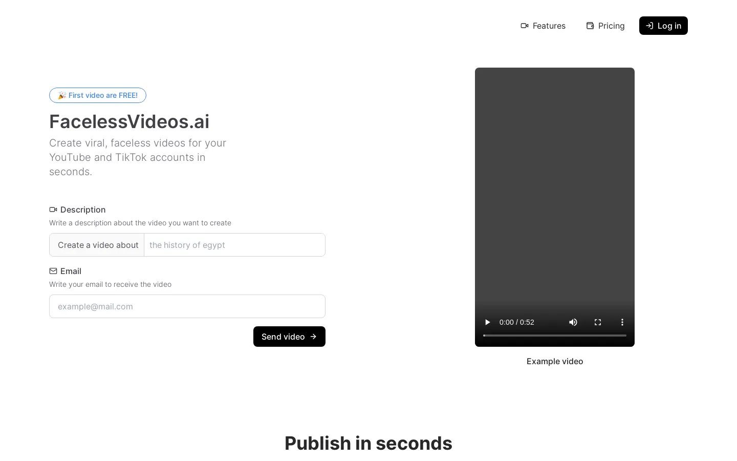 FacelessVideos.ai: Crie vídeos virais sem rosto para YouTube e TikTok