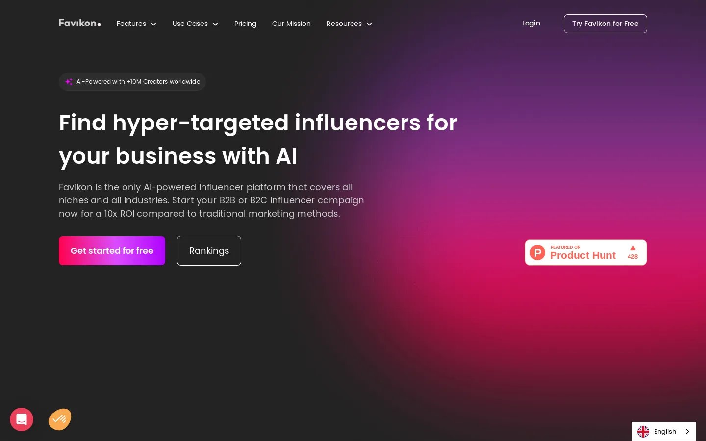 Favikon | Plataforma de marketing de influencers B2B con IA