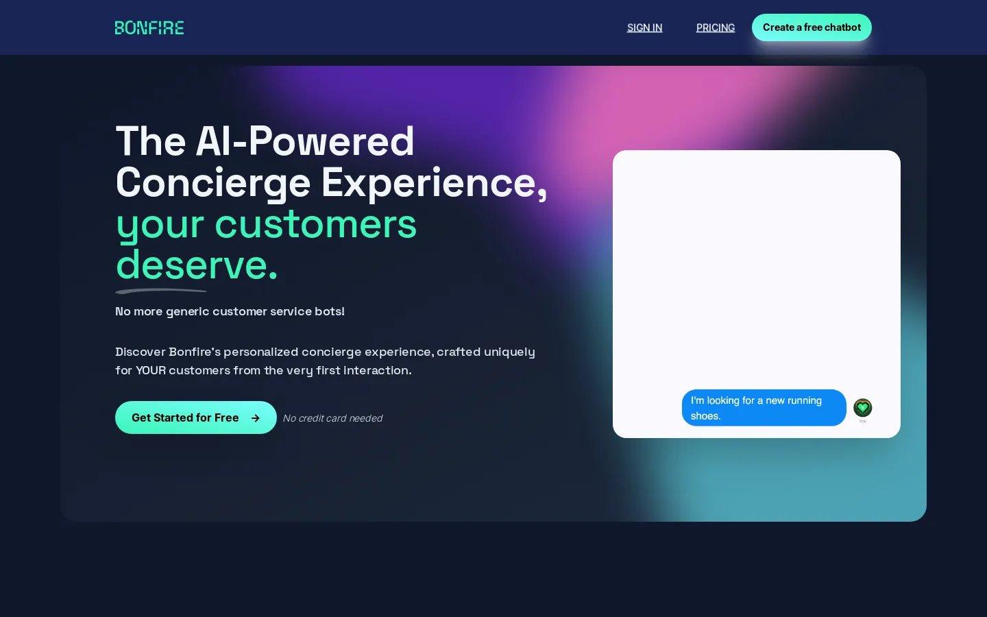 Bonfire | Chatbots Personalizados com IA Treinados nos Seus Dados