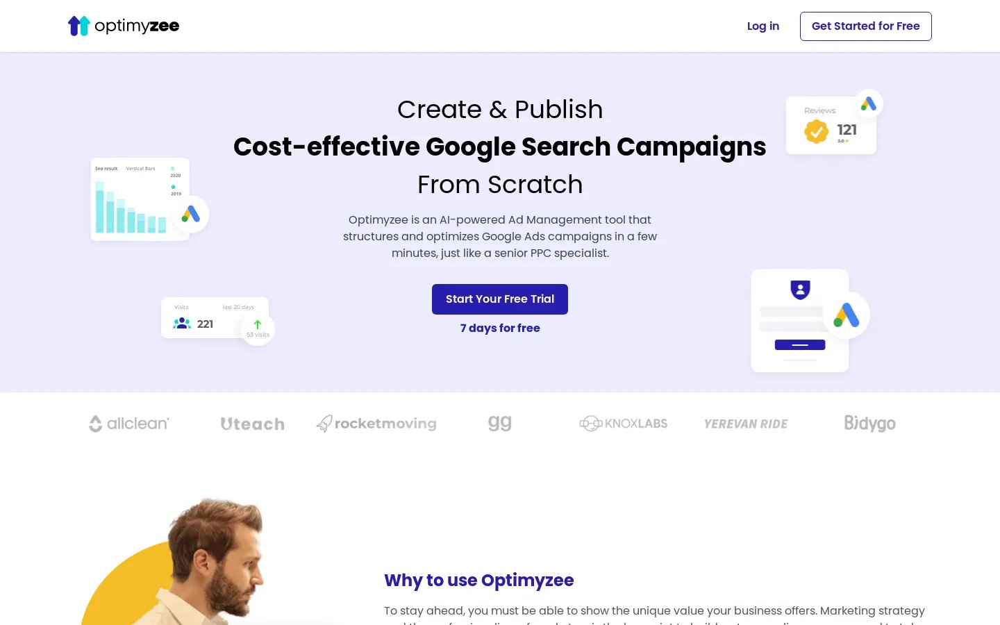 Herramienta de gestión de anuncios para campañas de Google Ads - Optimyzee