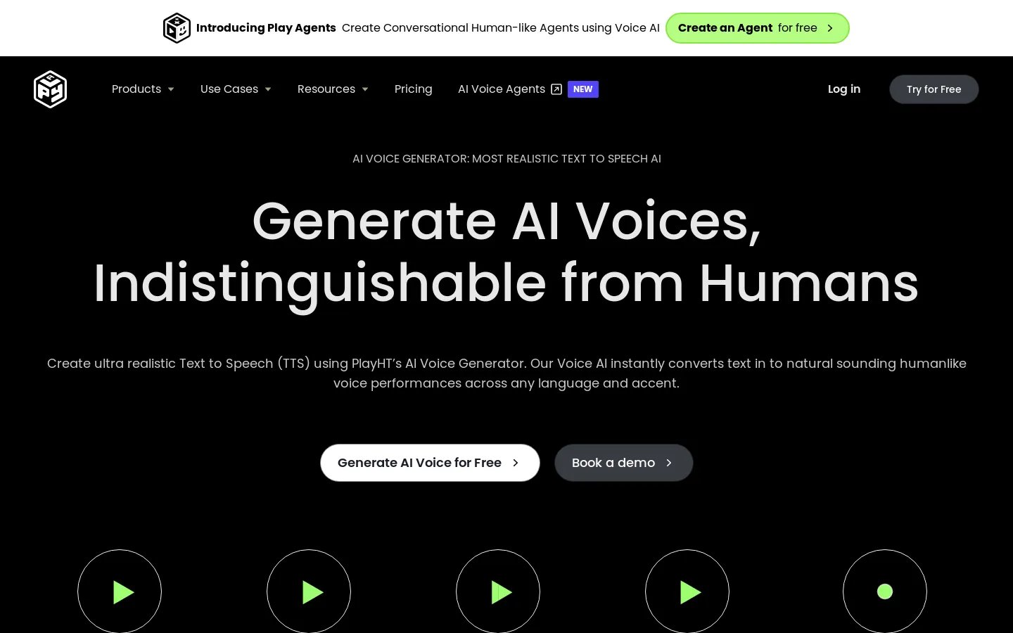 Play.ht AI 音声ジェネレーター: 人間らしいテキスト読み上げと AI ボイスオーバー