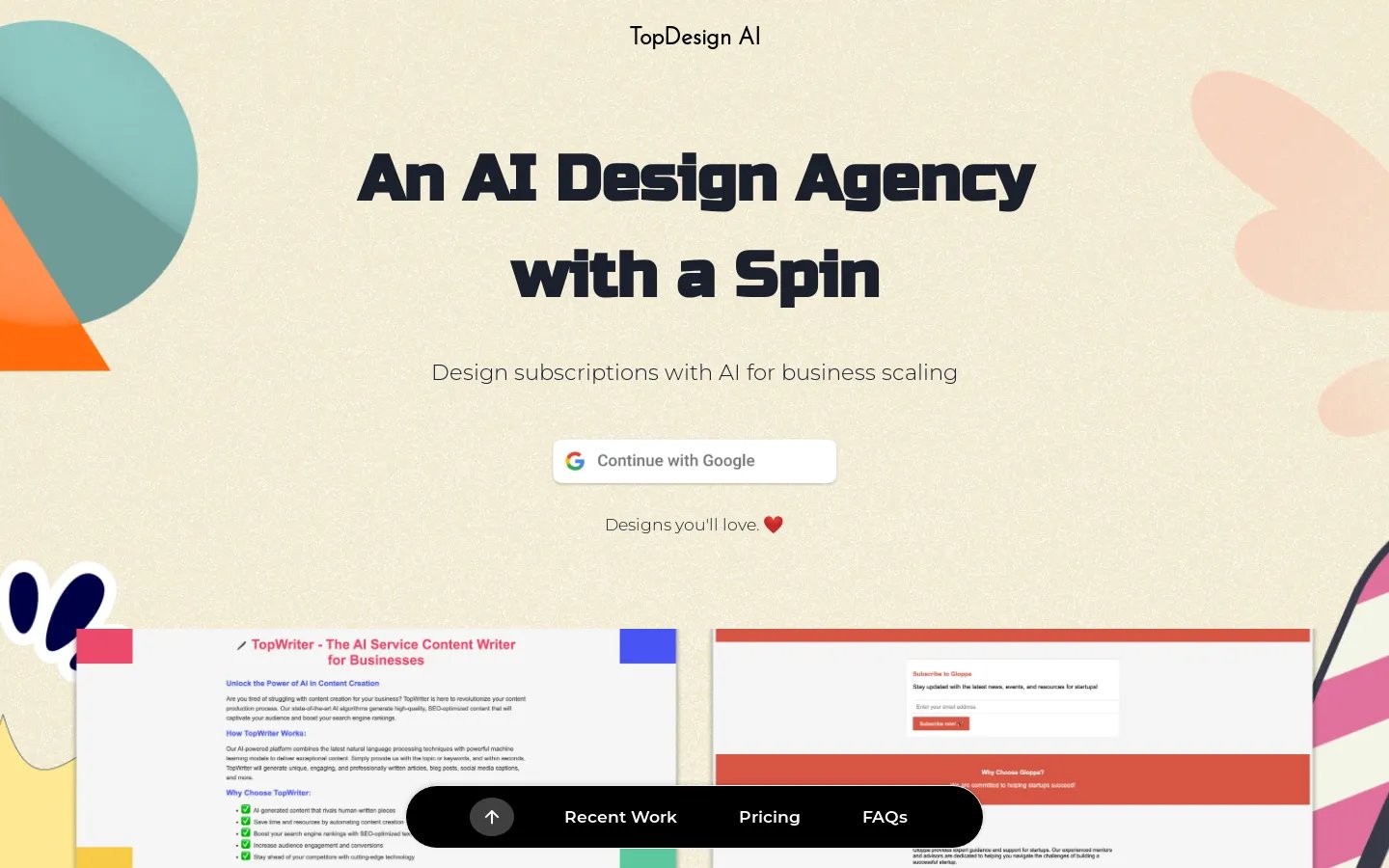 TopDesign AI - AI Design Agency for Stunning Websites