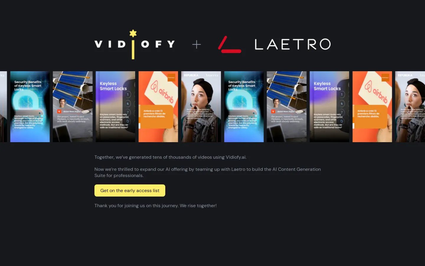 Vidiofy + Laetro: AI 内容生成套件