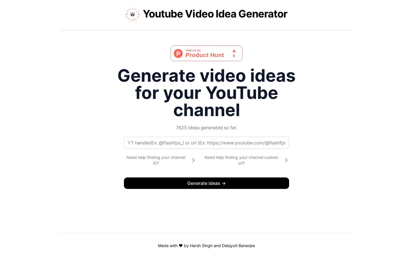 YT idea generator - YouTube チャンネルの動画アイデアを生成