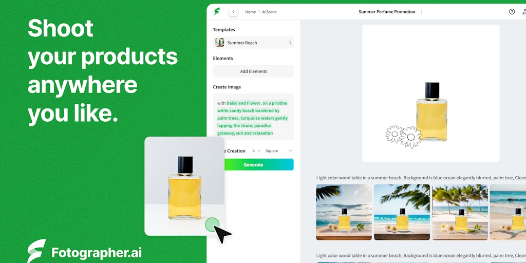 Fotographer.ai - AI 产品图像生成器