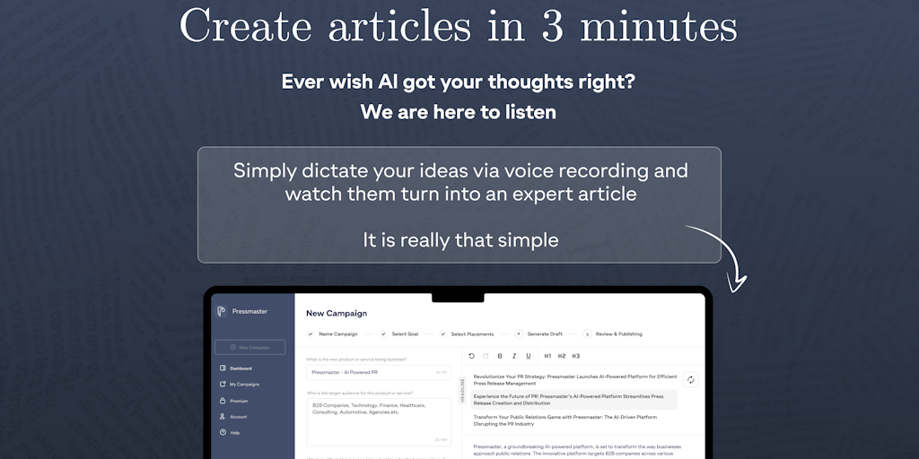 Pressmaster.ai - AI-powered PR Software for Public Relations