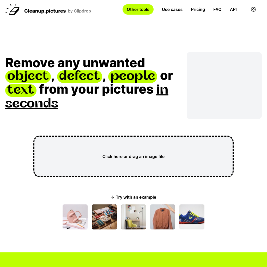 Cleanup.pictures - Remove Unwanted Objects, People, Text, and Defects from Any Picture for Free