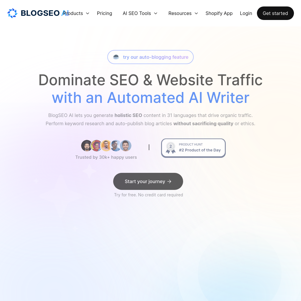 BlogSEO AI : Le meilleur générateur de contenu IA pour le SEO et le blogging