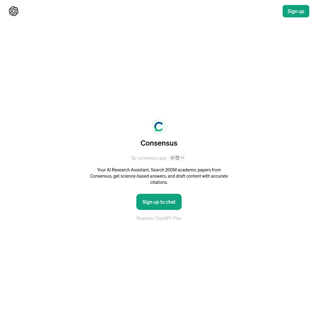ChatGPT - Consensus: Your AI Research Assistant